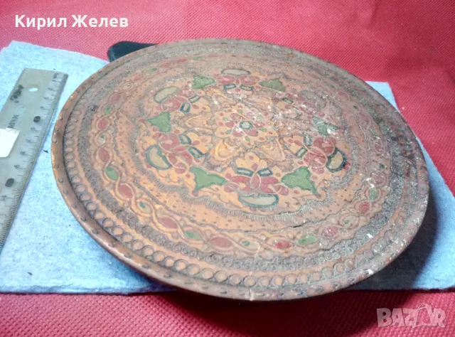 Старинен ЕТНОГРАФСКИ ДЪРВЕН ПОДНОС За КАФЕ РЪЧНО ПИРОГРАФИРАН МАЙСТОРСКА ИЗРАБОТКА 47643, снимка 7 - Антикварни и старинни предмети - 47920348