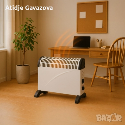 Електрически конвектор 2000 W с термостат – Енергийно ефективен и тих отоплител за всяко помещение, снимка 3 - Друга електроника - 52833303