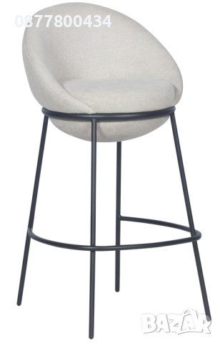 Луксозно бар кресло с метални здрави крака и висок клас дамаска