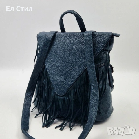 Дамска раница от еко к. с ресни – бохо стил, удобство и обем (36×30×16 см), снимка 11 - Раници - 53586055