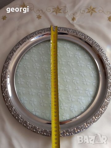 Стъклен поднос с метален обков  14/4, снимка 6 - Други - 35317685