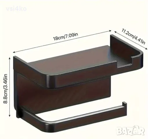Поставка за тоалетна хартия с място за телефон, снимка 2 - Други стоки за дома - 47596214
