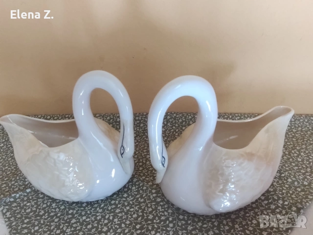Ръчно изработени и рисувани лебеди кариери Belleek, снимка 6 - Декорация за дома - 53439269