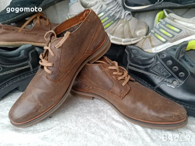 Ретро, арт, винтидж мъжки обувки половинки КАТО НОВИ BUGATTI original, 43 - 44,100% ЕСТЕСТВЕНА КОЖА, снимка 7 - Мъжки боти - 47825041