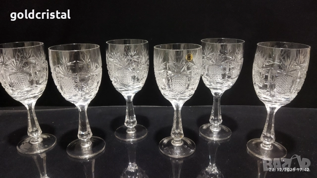 кристални чаши за вино , снимка 2 - Антикварни и старинни предмети - 52862031