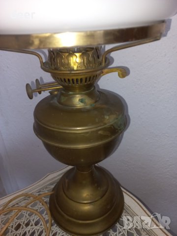 Висока старинна настолна лампа, снимка 5 - Настолни лампи - 43436089