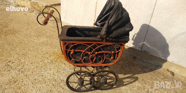 Ретро бебешка количка за кукли, снимка 3 - Антикварни и старинни предмети - 42933953