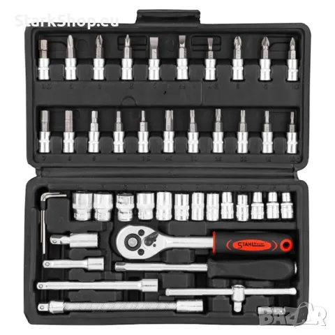 Комплект от 46 части гедоре 1/4 STAHLMAYER инструменти тресчотка, снимка 3 - Други инструменти - 50027064