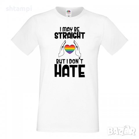 Мъжка тениска I May Be Straight But I Don't Hate Прайд,Празник.Повод,Изненада, снимка 8 - Тениски - 37102693