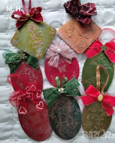 Винтидж коледна украса -ръчна изработка, снимка 5 - Декорация за дома - 51702867