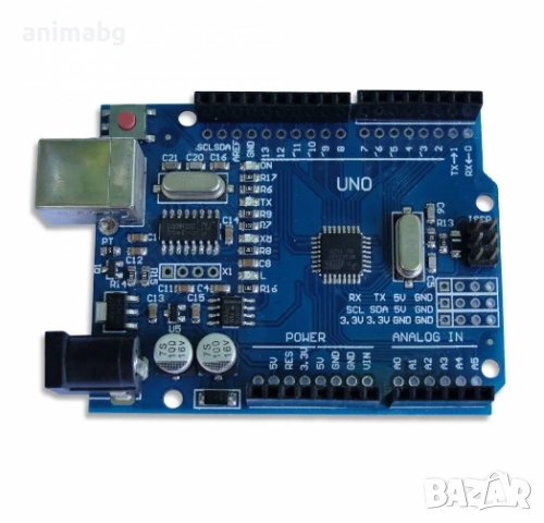 ANIMABG Програмируем контролер ARDUINO UNO R3, ATmega328P, 16MHz, 5V, SRAM 2KB, EEPROM 1KB, Прогрaми
