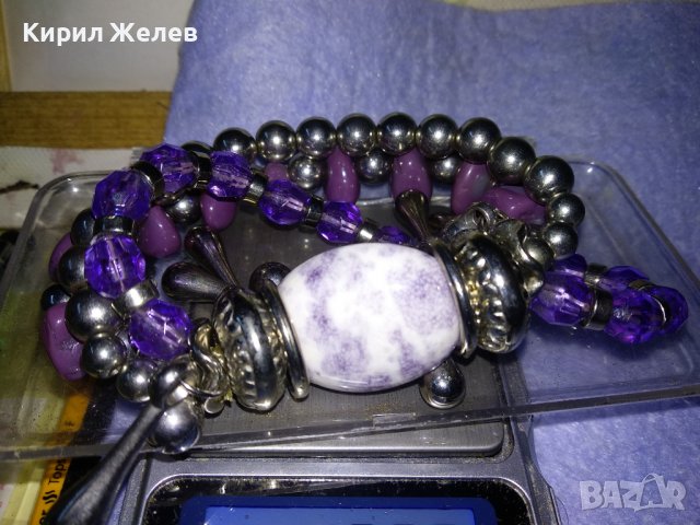 ПРЕКРАСНА ГРИВНА СРЕБРИСТА с ФАСЕТИРАНИ ПОЛУСКЪПОЦЕННИ КАМЪНИ и КРИСТАЛИ 34723, снимка 4 - Гривни - 39177432