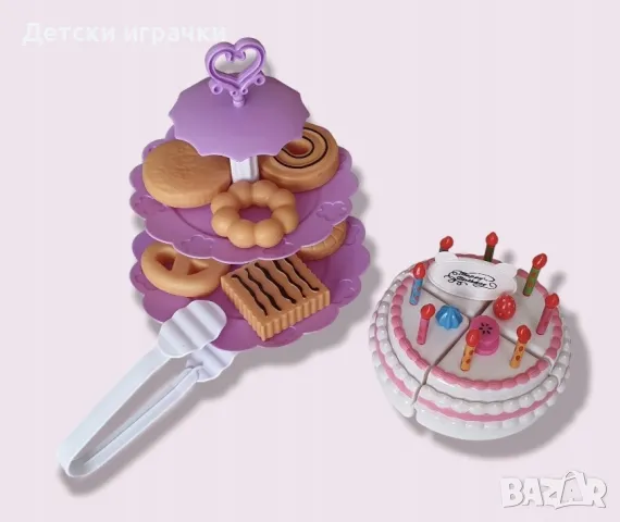 Комплект Торта със свещи и сладки за рожден ден, снимка 3 - Образователни игри - 48952103