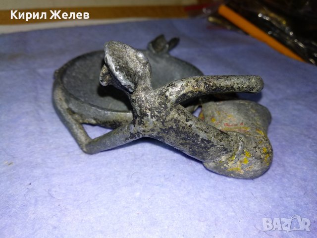 Стар АФРИКАНСКИ МЕТАЛЕН ФИГУРАЛЕН ПЕПЕЛНИК Рядка РЪЧНА ХУДОЖЕСТВЕНА ИЗРАБОТКА За КОЛЕКЦИЯ 42669, снимка 7 - Колекции - 43891616