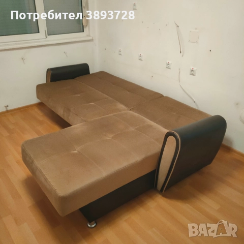 Разтегателен Диван с лежанка, снимка 5 - Дивани и мека мебел - 52577245