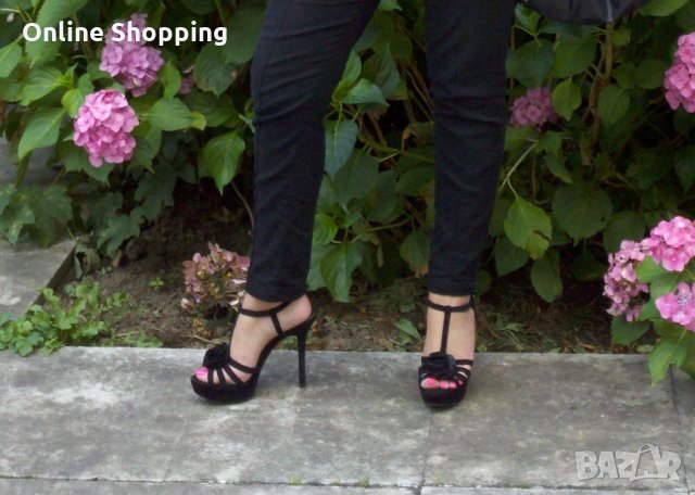 Дамски черни сандали естествена кожа ЗАРА, снимка 4 - Сандали - 25642374