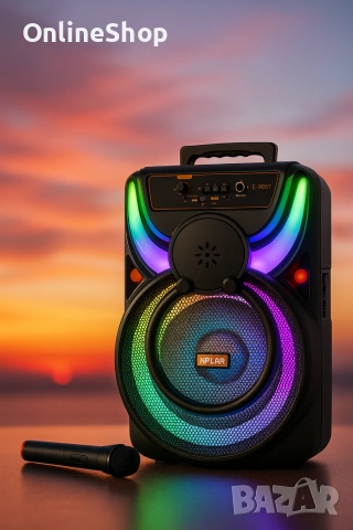 Преносима акумулаторна тонколона -8.5 инча Bluetooth караоке, снимка 2 - Тонколони - 52807302