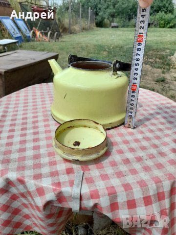 Стар емайлиран чайник #28, снимка 7 - Антикварни и старинни предмети - 33663478