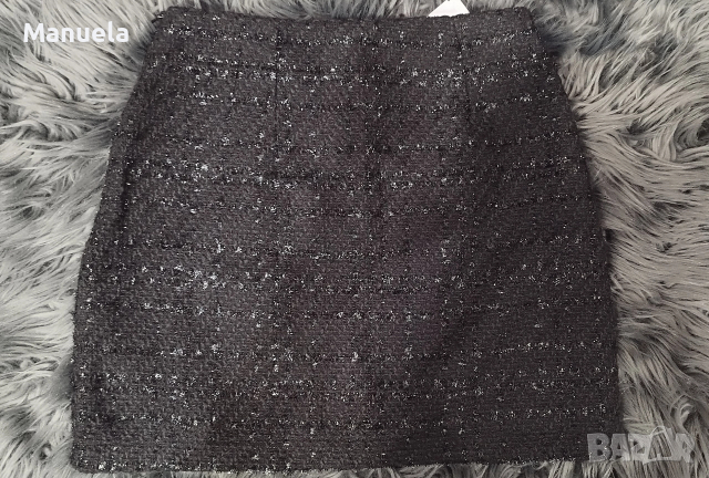 Елегантна черна пола с декоративни копчета – НОВА, снимка 2 - Поли - 52821760