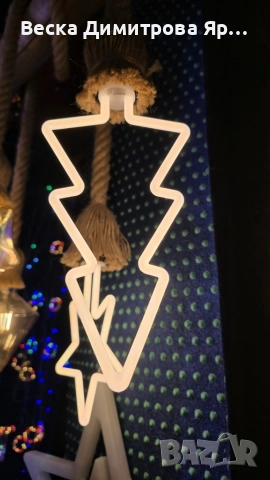 Коледна декоративна LED крушка – топла светлина, две форми: Звезда или Елха, снимка 9 - Декорация за дома - 52628525