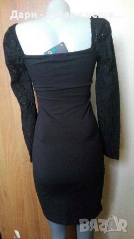 Вталена еластична рокля с дантелени ръкави🍀❤XS,S,S/M❤🍀арт.837, снимка 3 - Рокли - 36677085