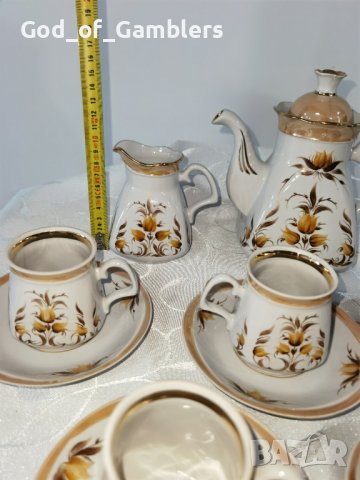 Стар руски сервиз за кафе - ръчно декориран, снимка 10 - Антикварни и старинни предмети - 43262860