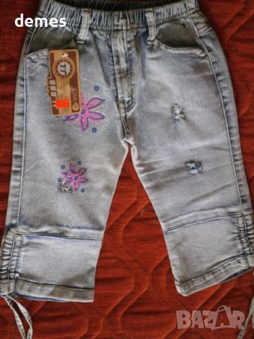 Дънков панталон 7/8 за момиче, нов, размер 4-5/години/, снимка 1 - Детски панталони и дънки - 37420401