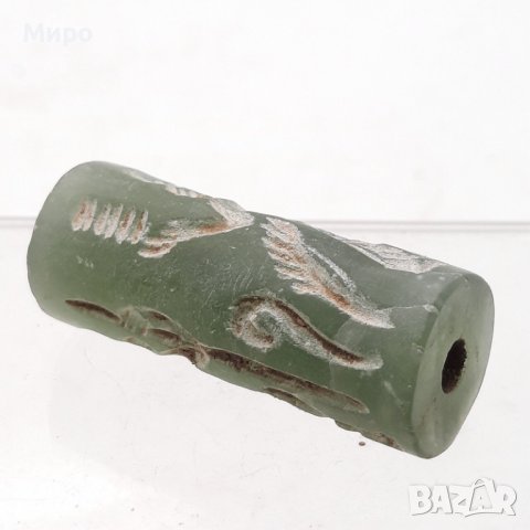 РЕПЛИКА НЕФРИТ??? ДРЕВЕН БЛИЗКОИЗТОЧЕН ПЕЧАТ АМУЛЕТ ПЕЧАТ ГЕМА, снимка 6 - Антикварни и старинни предмети - 38795317