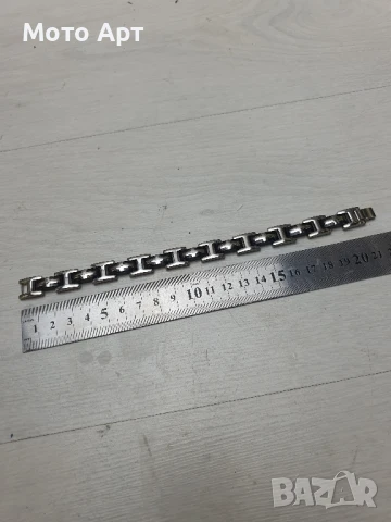 Стоманена верижга верига гривна мъжка за голяма ръка рокерска Калена стомана, снимка 7 - Гривни - 51068085