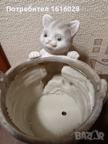 Саксия с котка,кашпа за цветя., снимка 9 - Саксии и кашпи - 43823202