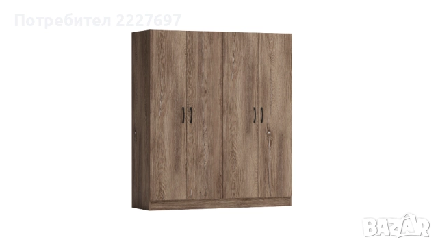 Четирикрилен гардероб Аполо 6 браун силвърджак