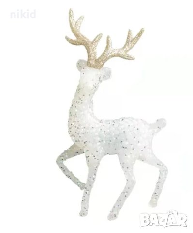 Бял елен фигурка украса декорация и торта топер, снимка 3 - Други - 40741079