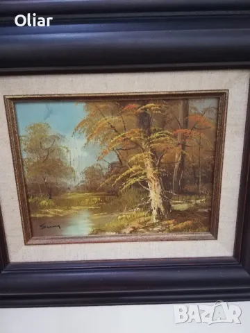 Много красива стара картина. Пейзаж. Масло. , снимка 1