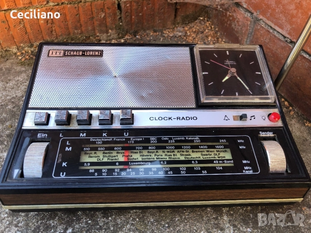 VINTAGE RADIO ITT SCHAUB LORENZ CLOCK RADIO 100 PORTABLE RADIO GERMANY , снимка 7 - Радиокасетофони, транзистори - 51785075