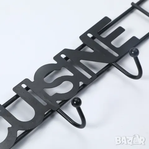 5604 Метална кухненска закачалка Cusine, 8 куки, снимка 3 - Закачалки - 48782868