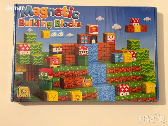 Магнитни строителни блокчета, сензорни играчки, 3+ години, 108 части, снимка 8 - Образователни игри - 53594139