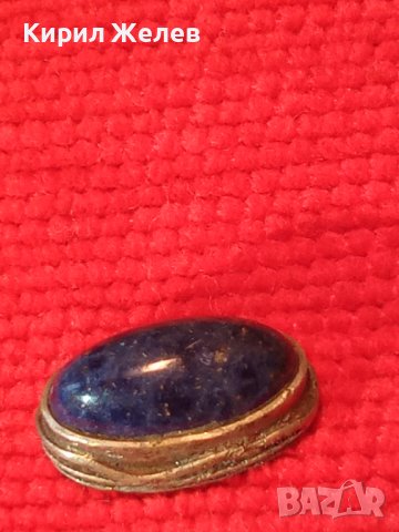 ЛАПИС ЛАЗУЛИ ГОЛЯМ НАТУРАЛЕН ШЛИФОВАН СКЪПОЦЕНЕН КАМЪК в СРЕБЪРЕН ОБКОВ от СТАРИНЕН ПРЪСТЕН 38381, снимка 3 - Антикварни и старинни предмети - 42117586