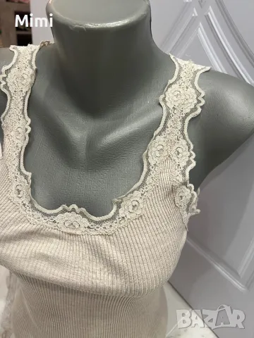 Рипсен потник с дантела, снимка 1