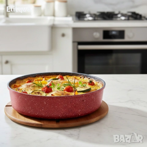 Кръгла тава за печене Oliver Voltz OV54322B28/30/32 см – керамично-мраморно покритие