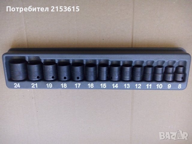 snap on 14 броя качествени черни  3/8 къси 6 стени камъни вложки 214IMFMYA, снимка 2 - Други инструменти - 43562041