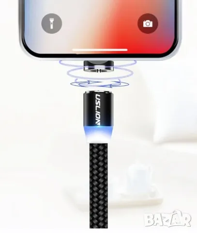Универсален магнитен кабел Uslion 3 в 1 за зареждане на телефони - micro USB, снимка 15 - Оригинални зарядни - 48734263