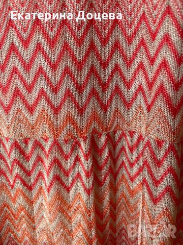 Оранжева рокля с подплата, снимка 6 - Рокли - 40466856