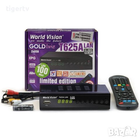Приемник /декодер за цифрова ефирна кабелна телевизия World Vision T625A LAN H.265 HD, снимка 5 - Приемници и антени - 41492162