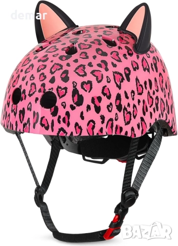 MHJY Детска каска за момичета на възраст 8-14 години, регулируема, с котешки уши