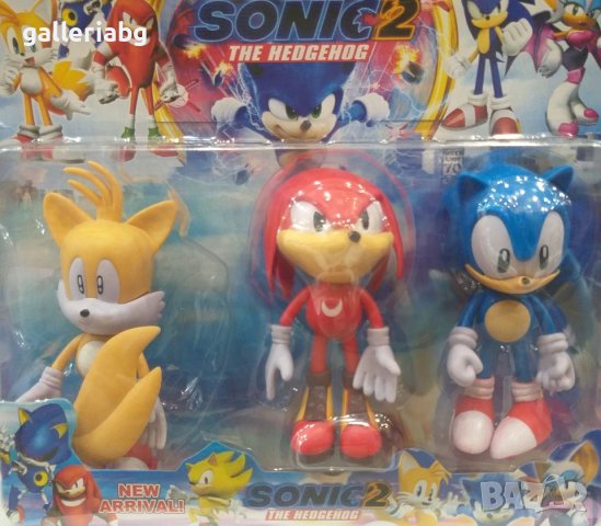 Големи фигурки на Соник, Нъкълс, Тейлс: Филмът (Sonic the Hedgehog 2 - Knuckles,Tails)