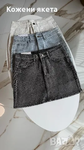 Дънкови поли с камъчета , снимка 1