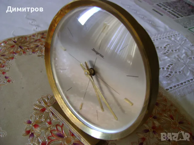 Бронзов часовник DUGENA, снимка 3 - Антикварни и старинни предмети - 48499022
