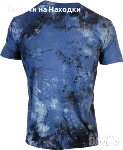 Мъжка тениска AFFLICTION Bamboo Geisha Stare Dark Blue Wash S Small, снимка 2 - Тениски - 50872719