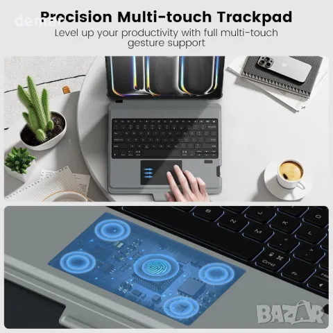 Калъф с клавиатура Nillkin за iPad Pro 13(2024), тракпад, подсветка, снимка 6 - Таблети - 49482982