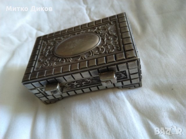 Метална кутия за бижута ЦАМ от соца ръчна изработка 88х55х32мм, снимка 5 - Други - 33540686